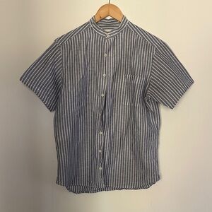 Taylor Stitch Blue Linen Stripe Shirt